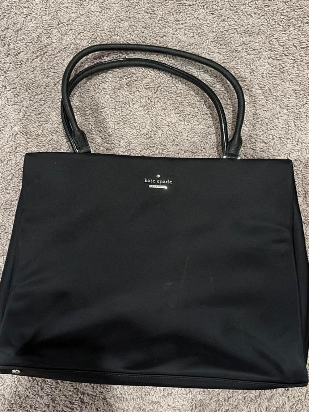 kate spade Black Nylon Tote with Leather Handles